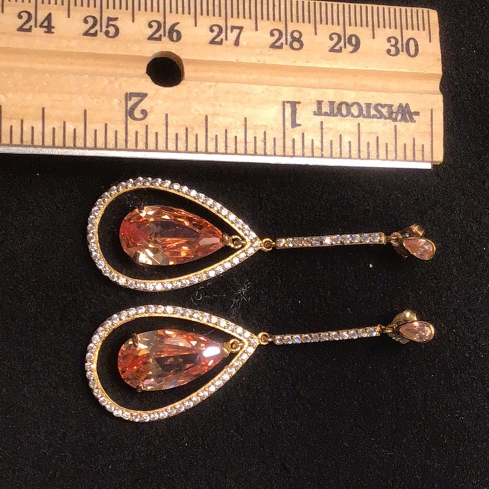 Crystal and CZ drop earrings